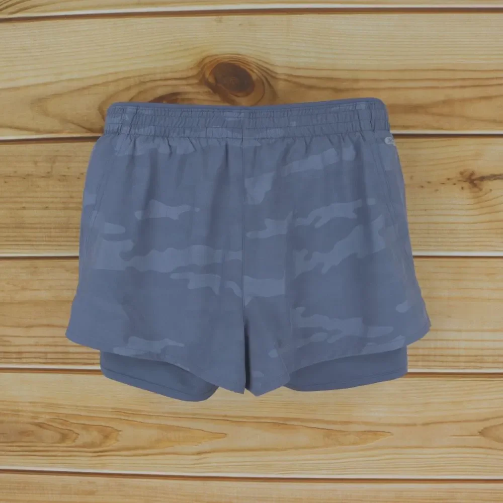 RBX Activewear Shorts Built-In Biker‎ Shorts Womens Size M Gray* Camouflage GYM